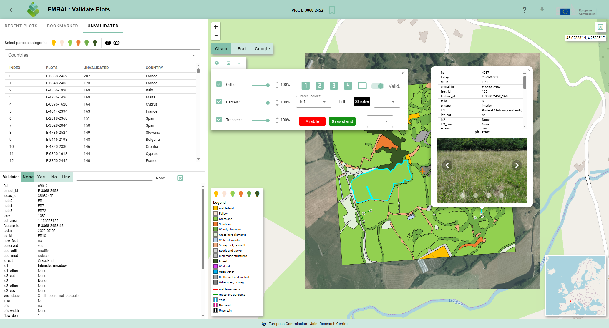 EMBAL field survey data validation