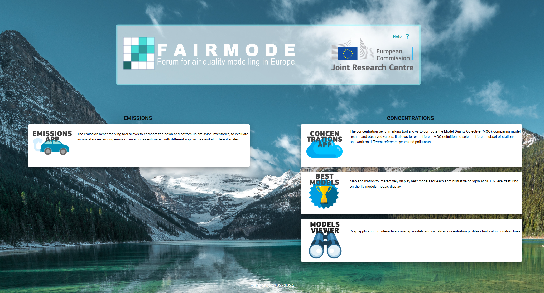 FAIRMODE dashboard main page