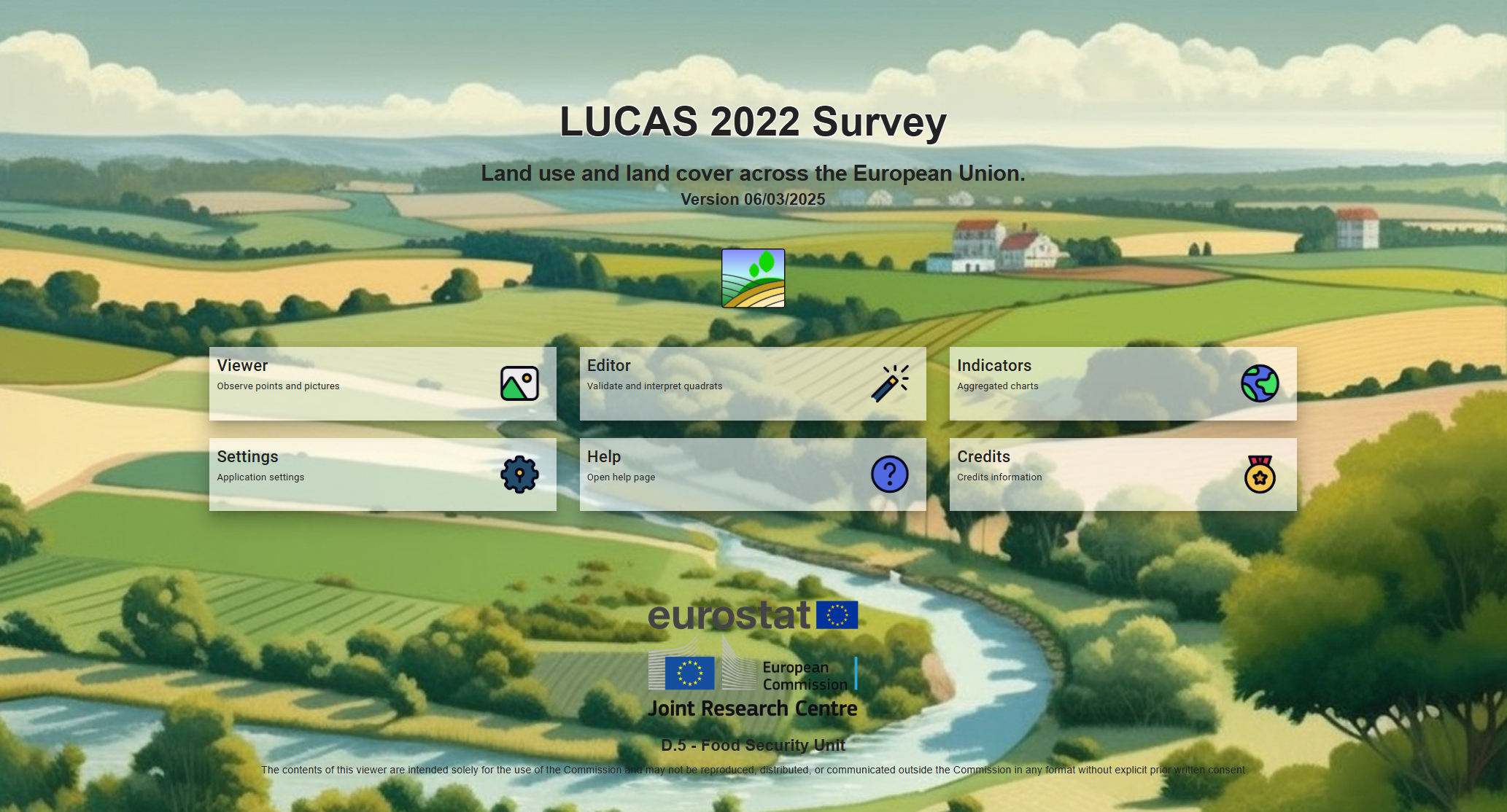 LUCAS Survey dashboard main page